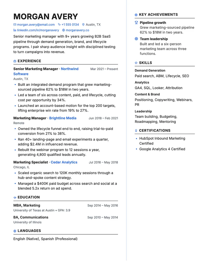 Atlas resume template
