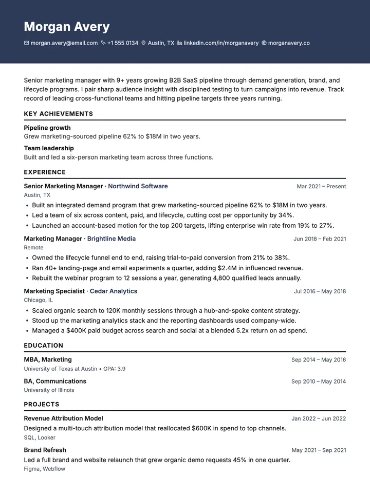 Banner resume template